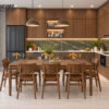 Thiết Kế Bộ Phòng Ăn Gỗ Sồi Tự Nhiên Số 09 Cánh Veneer TKPA-09SN