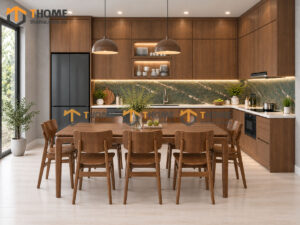 Thiết Kế Bộ Phòng Ăn Gỗ Sồi Tự Nhiên Số 09 Cánh Veneer TKPA-09SN