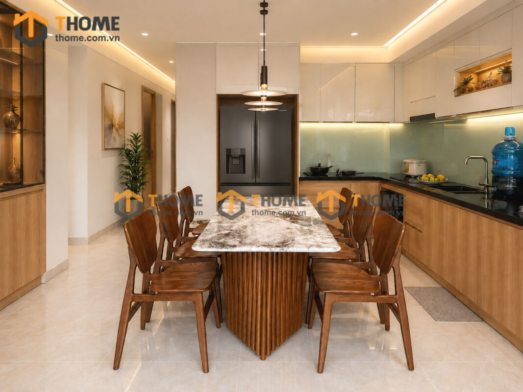 Thiết Kế Bộ Phòng Ăn Gỗ Sồi Tự Nhiên Số 09 Capri TKPA-09SN