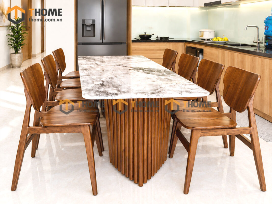 Thiết Kế Bộ Phòng Ăn Gỗ Sồi Tự Nhiên Số 09 Capri TKPA-09SN