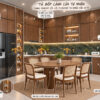 Thiết Kế Bộ Phòng Ăn Gỗ Sồi Tự Nhiên Số 10 Cánh Tự Nhiên TKPA-10SN