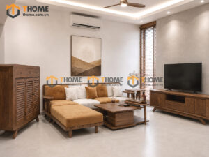 Thiết Kế Bộ Phòng Khách Gỗ Sồi Tự Nhiên Số 09 Chân Quỳ TKPK-09SN