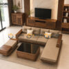 Thiết Kế Bộ Phòng Khách Gỗ Sồi Tự Nhiên Số 15 Chân Quỳ TKPK-15SN