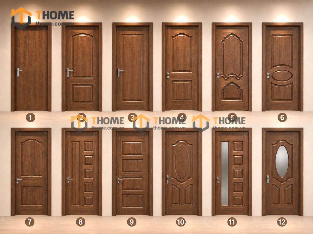 Cửa Ra Vào Gỗ Sồi Tự Nhiên Kiểu 01 CUAGO-01SN