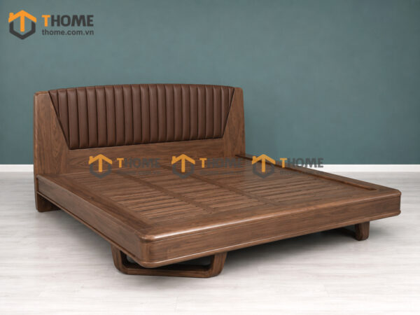Giường Ngủ Gỗ Sồi Tự Nhiên 100% Đầu Nệm Chân Chéo GNĐN-19SN