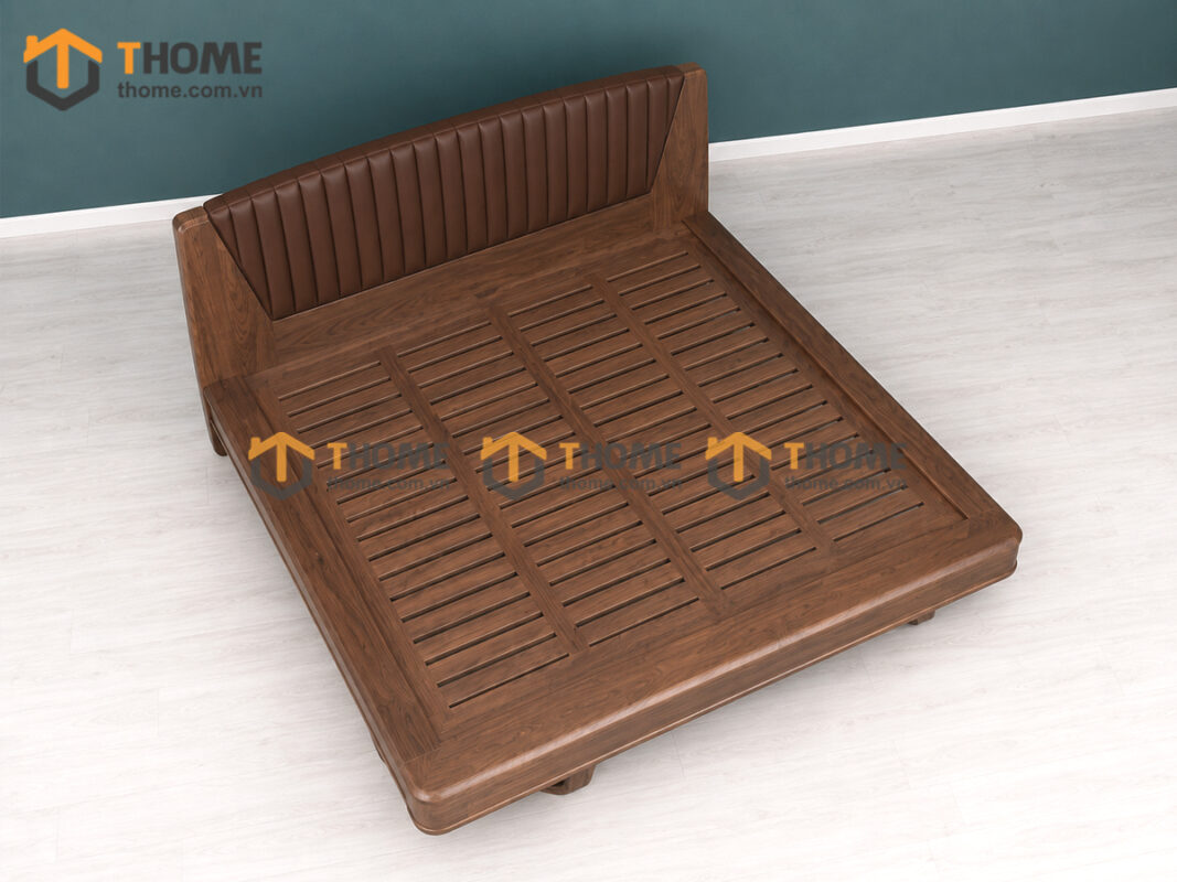 Giường Ngủ Gỗ Sồi Tự Nhiên 100% Đầu Nệm Chân Chéo GNĐN-19SN