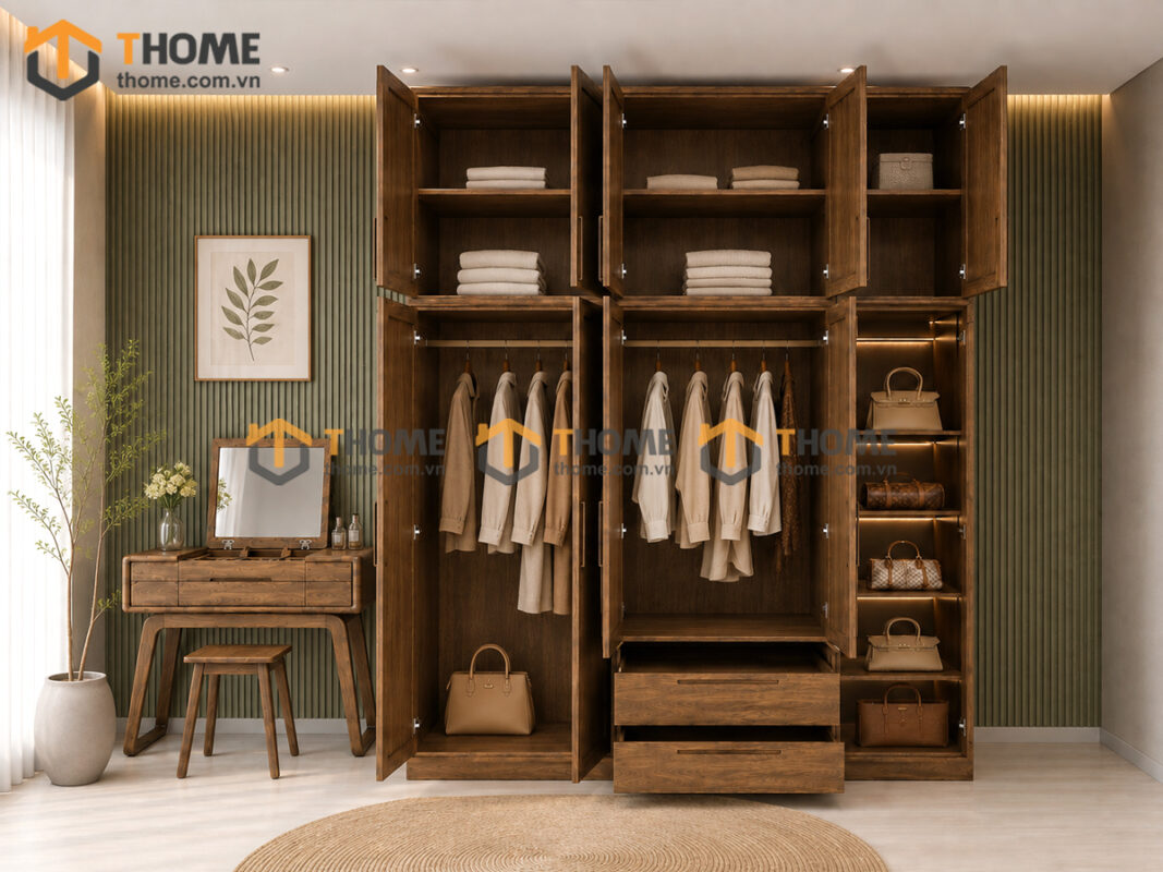 Bộ Phòng Ngủ Số 22 Gỗ Sồi Tự Nhiên Giường Movado Chân Chéo TKPN-22SN