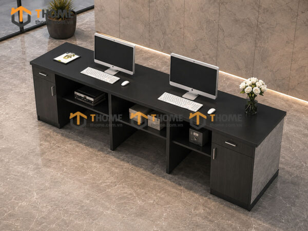 Quầy Lễ Tân Gỗ Sồi Tự Nhiên Số 04 Kích Thước 2.2m QUAYLETAN-04SN