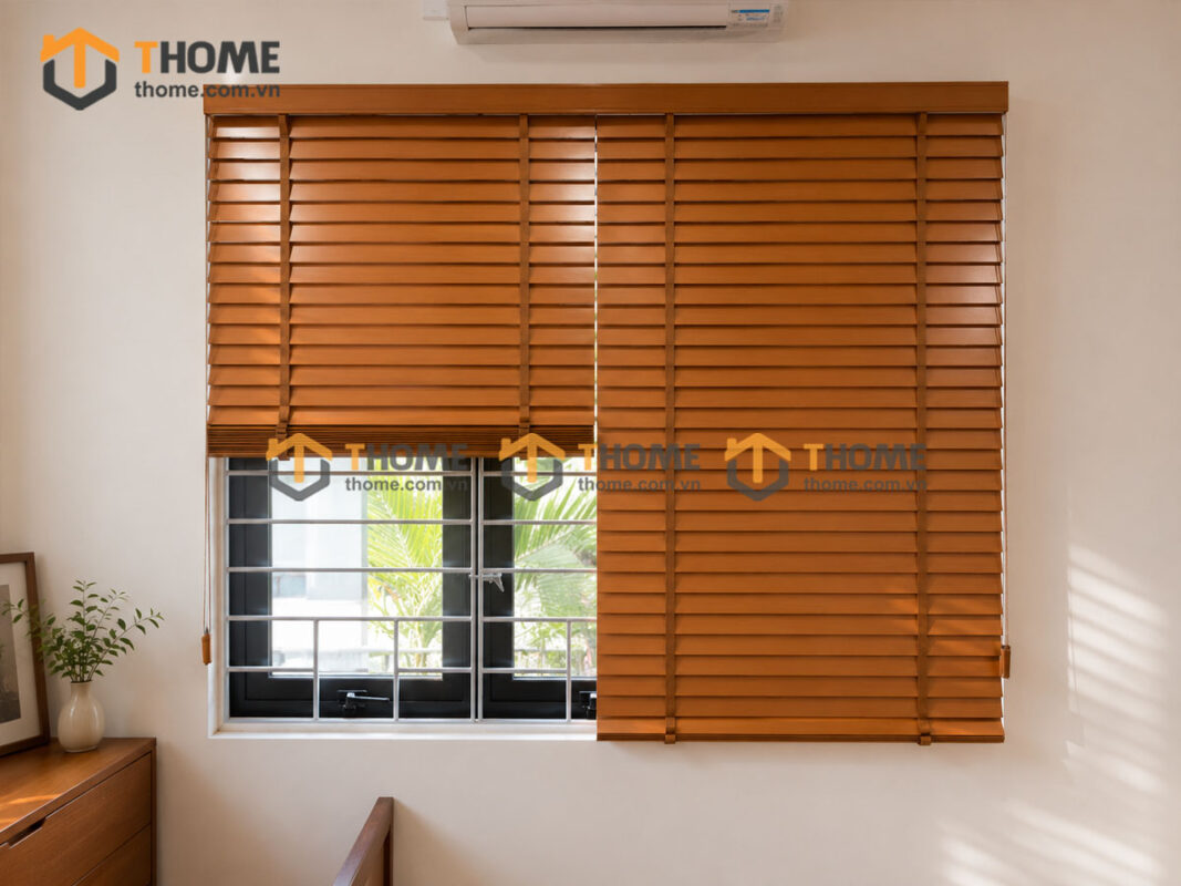 Rèm Lá Sách Gỗ Sồi Tự Nhiên Nhiều Màu Sắc REM-01SN