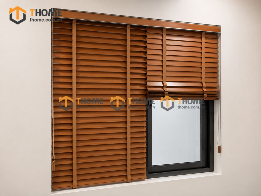 Rèm Lá Sách Gỗ Sồi Tự Nhiên Nhiều Màu Sắc REM-01SN