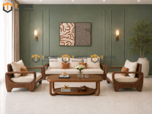 Sofa Gỗ Sồi Tự Nhiên BigBoss Chân Voi Màu Óc Chó SFĐ-42SN