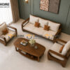 Sofa Gỗ Sồi Tự Nhiên BigBoss Chân Voi Màu Óc Chó SFĐ-42SN