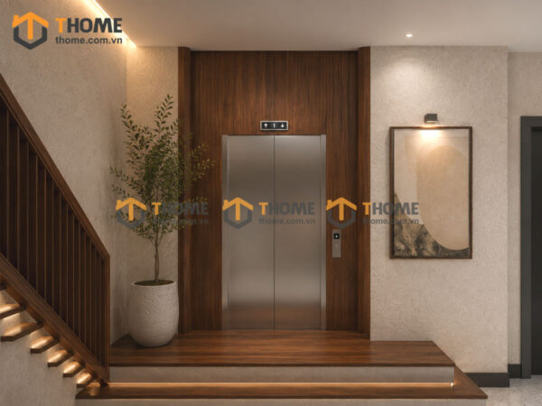 Ốp Thang Máy Gỗ Sồi Tự Nhiên Màu Óc Chó TM-01SN