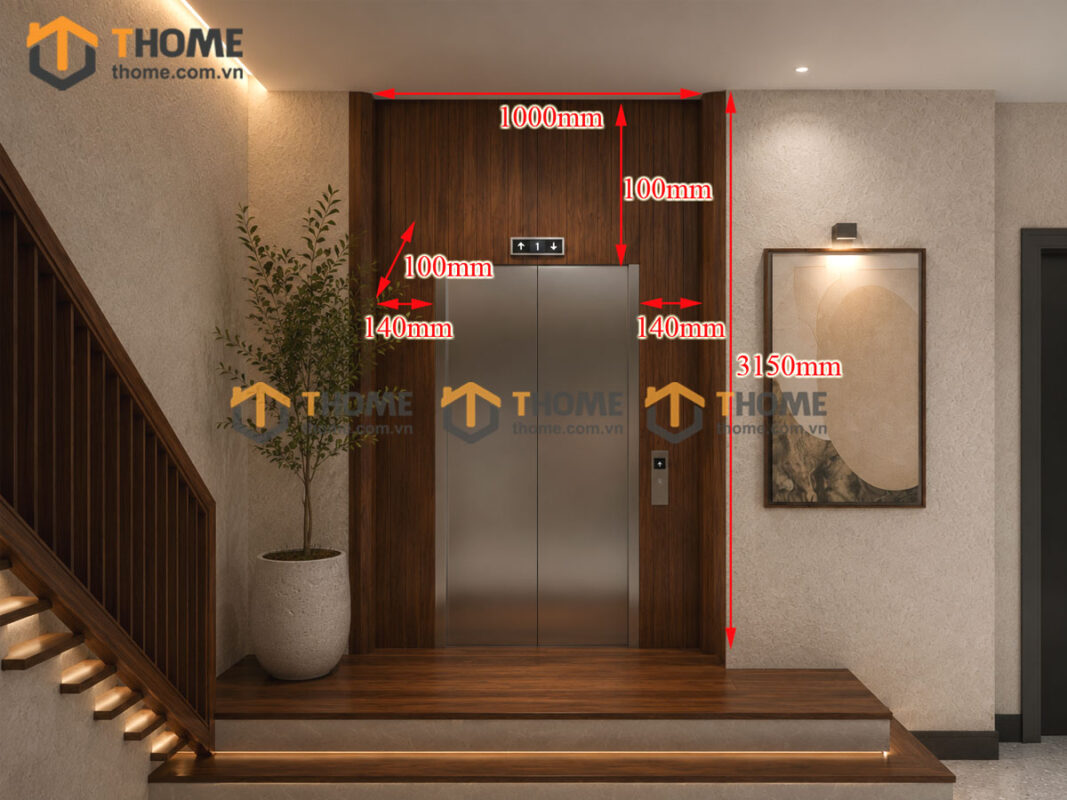 Ốp Thang Máy Gỗ Sồi Tự Nhiên Màu Óc Chó TM-01SN