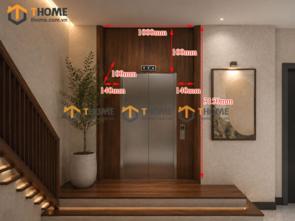 Ốp Thang Máy Gỗ Sồi Tự Nhiên Màu Óc Chó TM-01SN