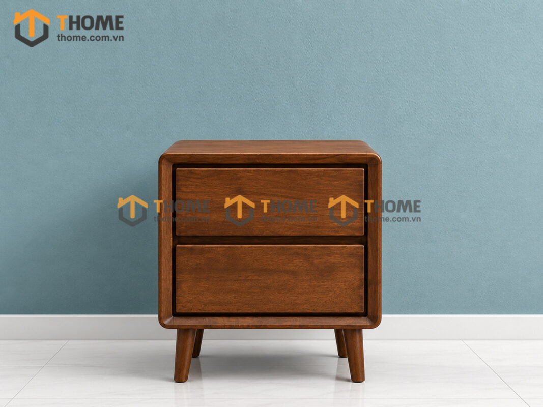 Tủ Đầu Giường Gỗ Sồi Tự Nhiên Cuba 2 Hộc Kéo TDG-14SN