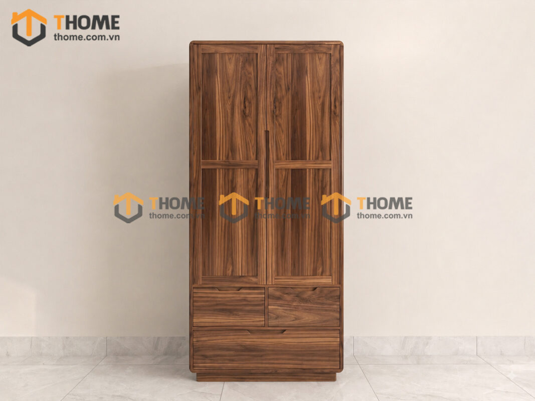 Tủ Kính Gỗ Sồi Tự Nhiên 2 Cánh Đựng Đồ TK-15SN