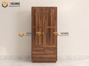 Tủ Kính Gỗ Sồi Tự Nhiên 2 Cánh Đựng Đồ TK-15SN