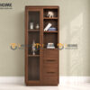 Tủ Kính Gỗ Sồi Tự Nhiên 3 Hộc Kéo Bên Phải 0.9m TK-14SN