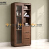 Tủ Kính Gỗ Sồi Tự Nhiên 3 Hộc Kéo Bên Phải 0.9m TK-14SN
