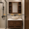 Tủ Lavabo Treo 4 Cánh Mở Sọc Đứng TL-06SN