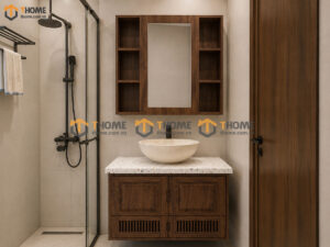 Tủ Lavabo Treo 4 Cánh Mở Sọc Đứng TL-06SN
