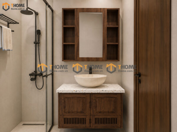 Tủ Lavabo Treo 4 Cánh Mở Sọc Đứng TL-06SN