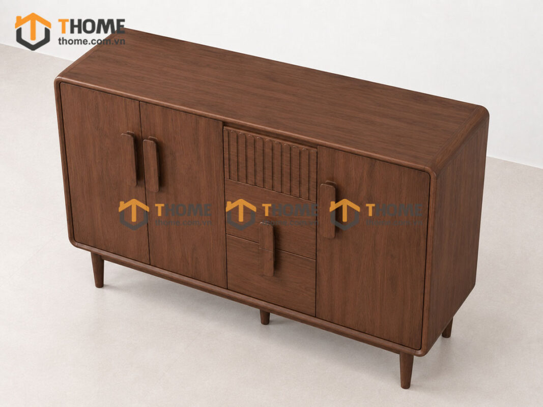 Tủ Trang Trí Gỗ Sồi Tự Nhiên 3 Cánh Cửa 3 Hộc Kéo Nova TNK-09SN