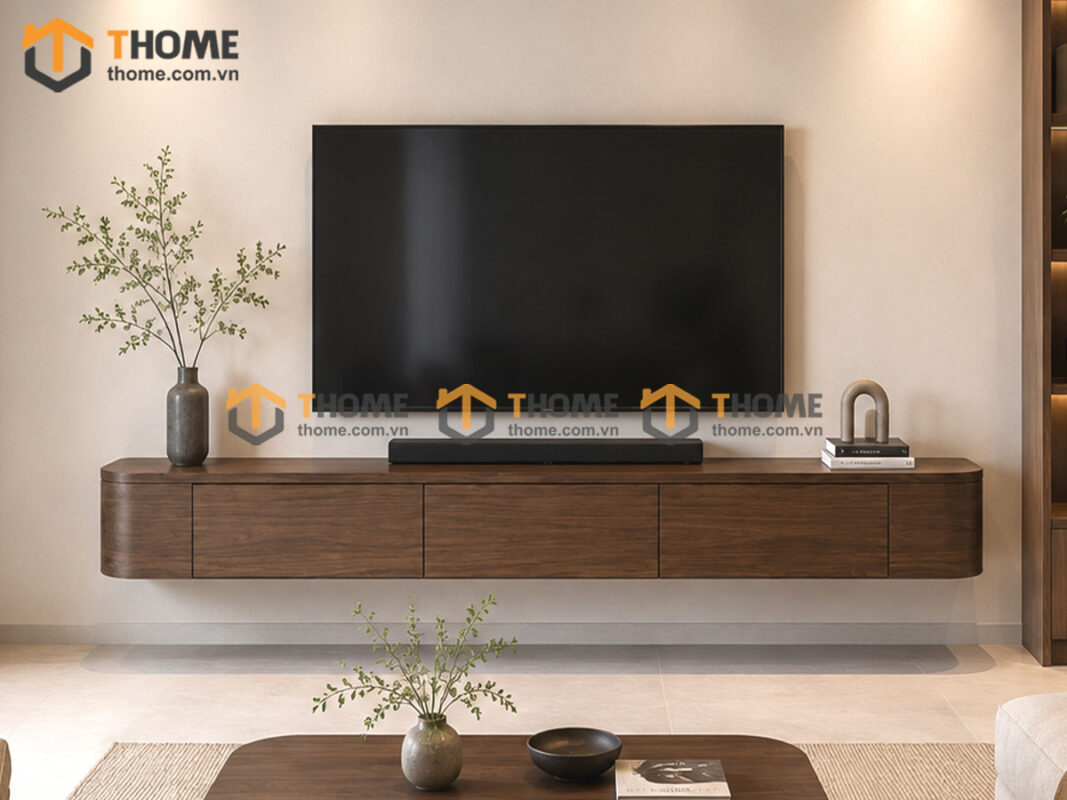 Tủ Tivi Treo Gỗ Sồi Tự Nhiên Nova Bo Hông TTVTT-09SN