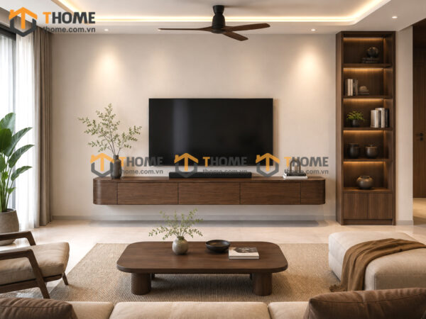 Tủ Tivi Treo Gỗ Sồi Tự Nhiên Nova Bo Hông TTVTT-09SN