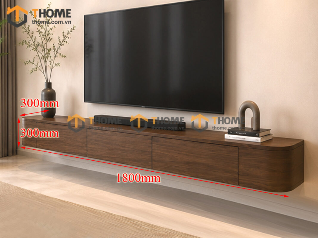 Tủ Tivi Treo Gỗ Sồi Tự Nhiên Nova Bo Hông TTVTT-09SN