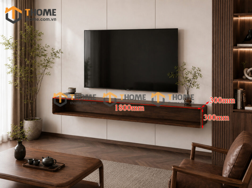 Tủ Tivi Treo Gỗ Sồi Tự Nhiên Nova Treo Truyền Thống TTVTT-08SN