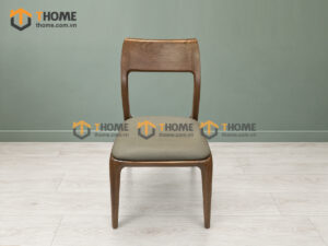 Ghế Ăn Gỗ Sồi Tự Nhiên Mặt Nệm 1 Lá Chân Bo GHEMN-53SN