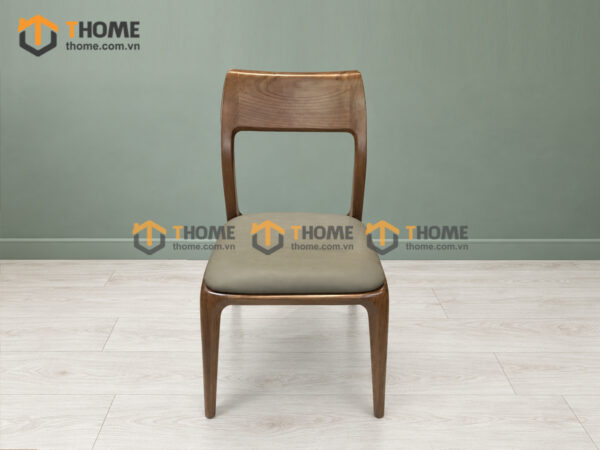 Ghế Ăn Gỗ Sồi Tự Nhiên Mặt Nệm 1 Lá Chân Bo GHEMN-53SN