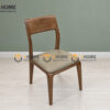 Ghế Ăn Gỗ Sồi Tự Nhiên Mặt Nệm 1 Lá Chân Bo GHEMN-53SN