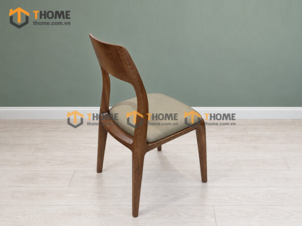 Ghế Ăn Gỗ Sồi Tự Nhiên Mặt Nệm 1 Lá Chân Bo GHEMN-53SN