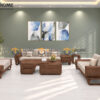 Sofa Gỗ Sồi Tự Nhiên YeTi 5 Món Màu Óc Chó SFĐ-44SN