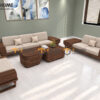 Sofa Gỗ Sồi Tự Nhiên YeTi 5 Món Màu Óc Chó SFĐ-44SN