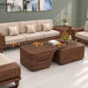 Sofa Gỗ Sồi Tự Nhiên YeTi 5 Món Màu Óc Chó SFĐ-44SN