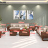 Sofa Gỗ Sồi Tự Nhiên YeTi 5 Món Màu Óc Chó SFĐ-44SN